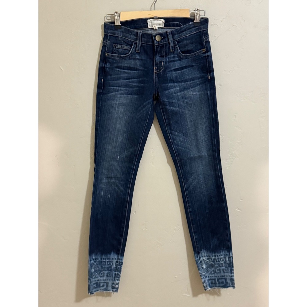 Current Elliott Jeans 24 The Stiletto Dakota Tribal Cut Off Cropped Skinny 0